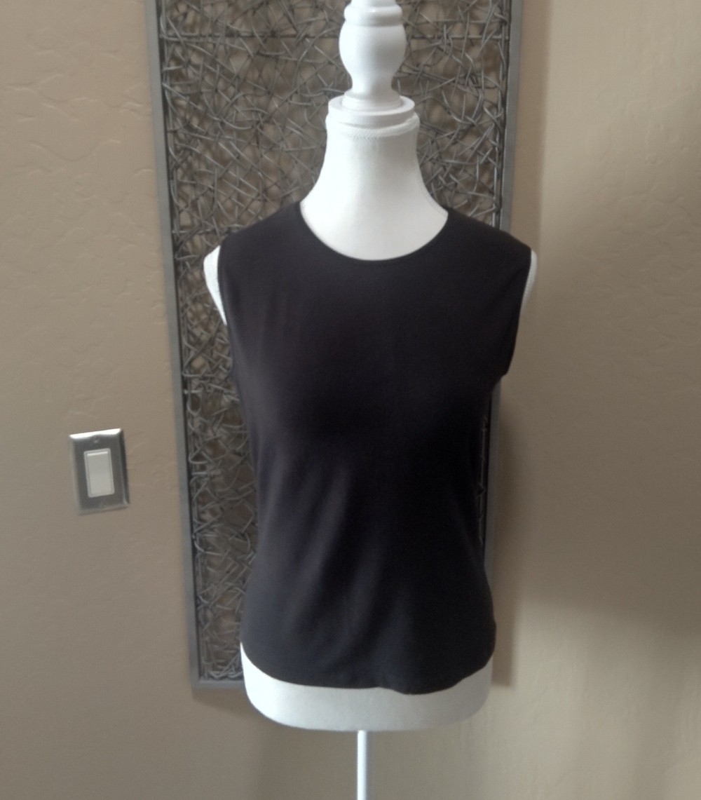 Urchin Mark Eisen Vintage Satin Trim Black Sleeveless Women's Top